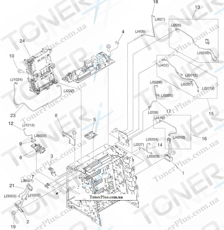Каталог запчастей для HP Color LaserJet 3800 - Internal components (4 of 5)