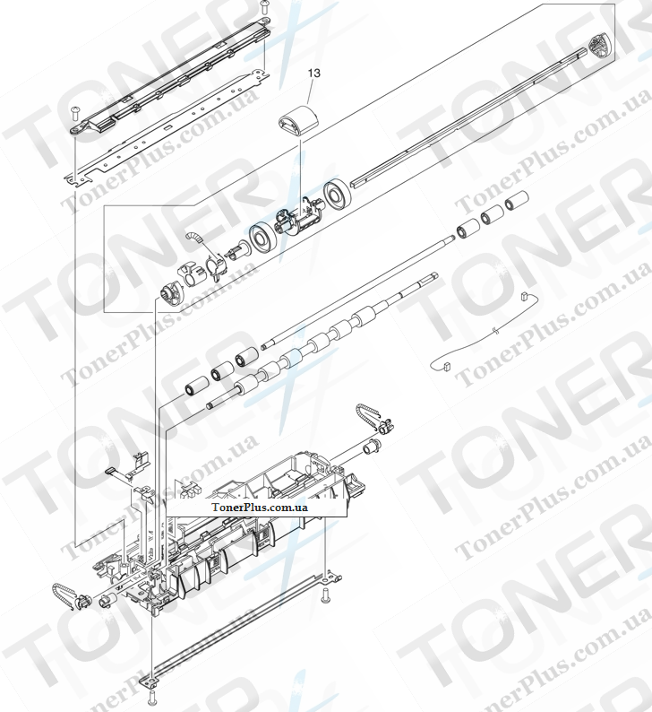 Каталог запчастей для HP Color LaserJet CM1017 MFP - Paper pick-up feeder assembly (tray 3)