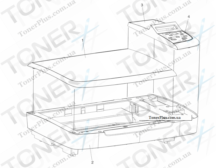 Каталог запчастей для HP Color LaserJet CM1312 MFP - Scanner assembly (base models)