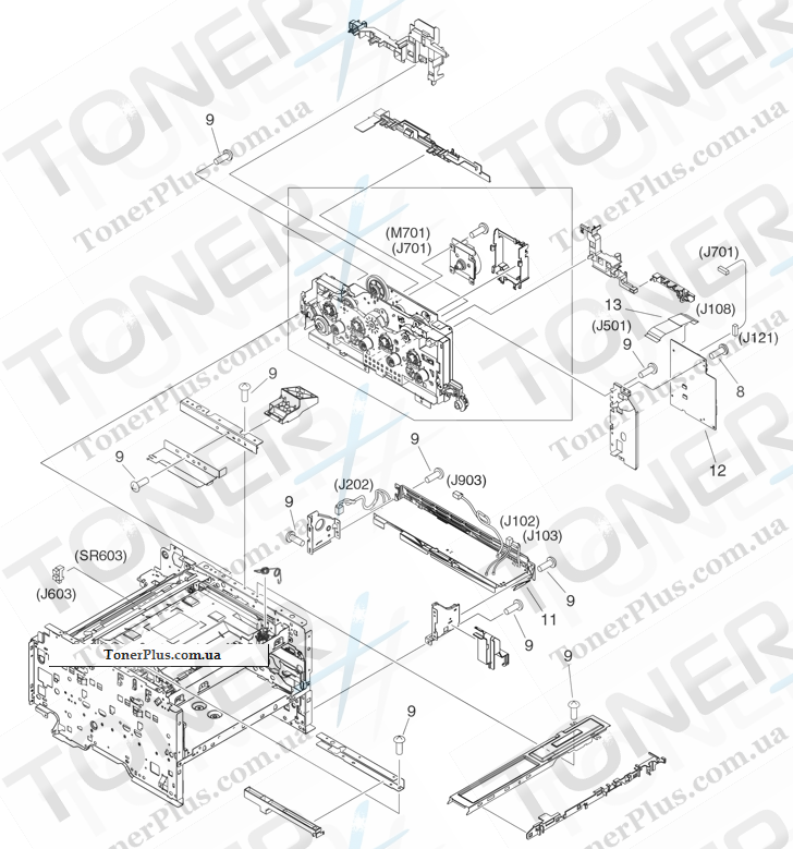 Каталог запчастей для HP Color LaserJet CM1312 MFP - Internal components (2 of 4)