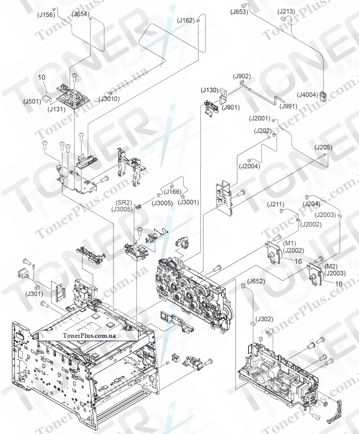 Каталог запчастей для HP Color LaserJet CM2320 MFP - Internal components (4 of 7)