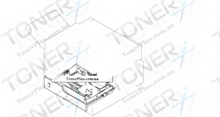Каталог запчастей для HP Color LaserJet CM4540 MFP Enterprise - 500-sheet paper feeder