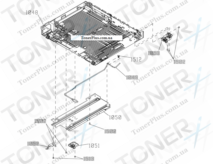 Каталог запчастей для HP Color LaserJet CM4540 MFP Enterprise - Scanner assembly (1 of 6)