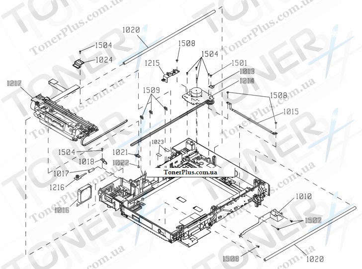Каталог запчастей для HP Color LaserJet CM4540 MFP Enterprise - Scanner assembly (3 of 6)