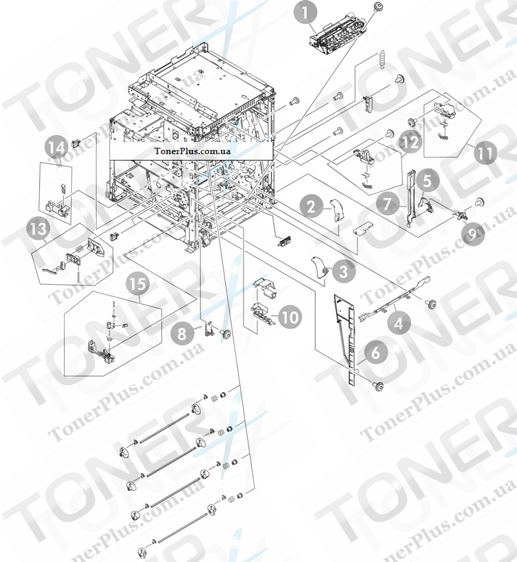 Каталог запчастей для HP Color LaserJet CM4730 MFP - Internal components (5 of 8)