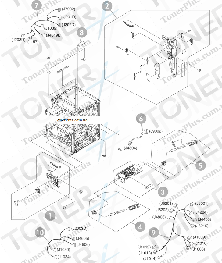 Каталог запчастей для HP Color LaserJet CM4730 MFP - Internal components (8 of 8)