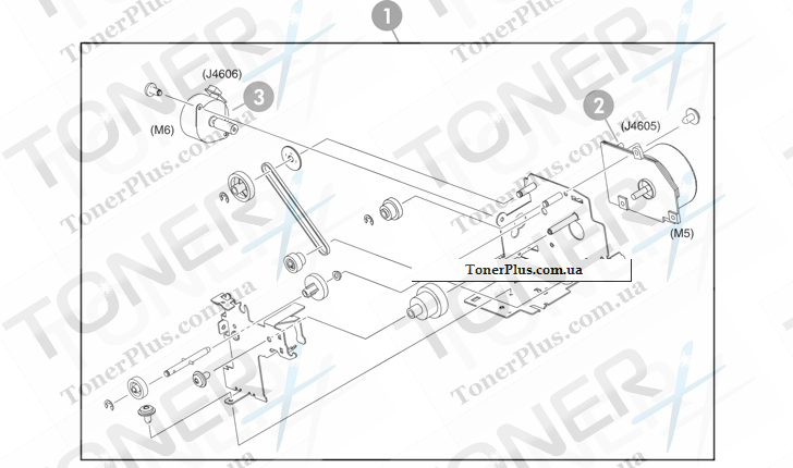 Каталог запчастей для HP Color LaserJet CM4730 MFP - Fuser drive assembly