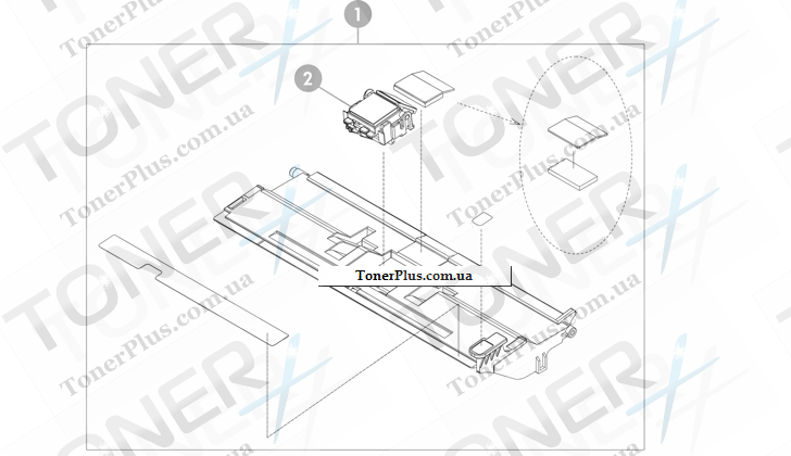 Каталог запчастей для HP Color LaserJet CM4730 MFP - ADF separation pad case