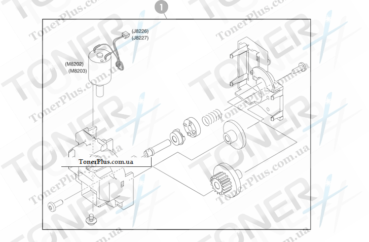 Каталог запчастей для HP Color LaserJet CM4730 MFP - 2 X 500-paper feeder lifter drive assembly