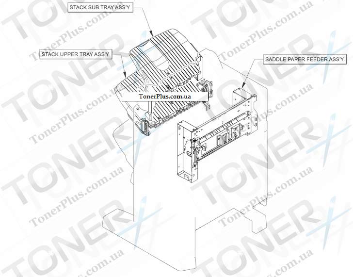 Каталог запчастей для HP Color LaserJet CM6040f MFP - Stapler/stacker unit