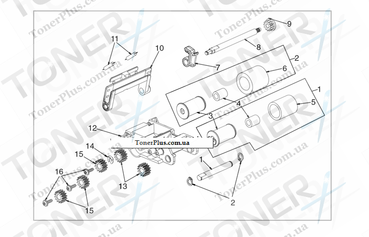 Каталог запчастей для HP Color LaserJet CM6030f MFP - Pickup-roller assembly