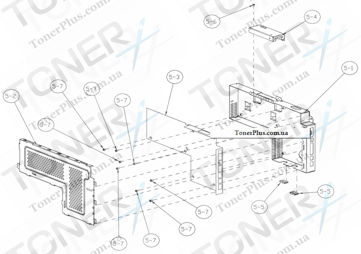 Каталог запчастей для HP Color LaserJet CM6040f MFP - Scanner controller board (SCB)-cage assembly