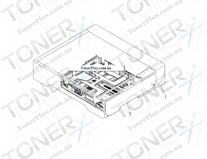 Каталог запчастей для HP Color LaserJet CP2025x - Optional 250-sheet paper cassette