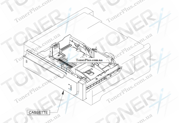 Каталог запчастей для HP Color LaserJet CP3525 - 1 x 500 paper feeder