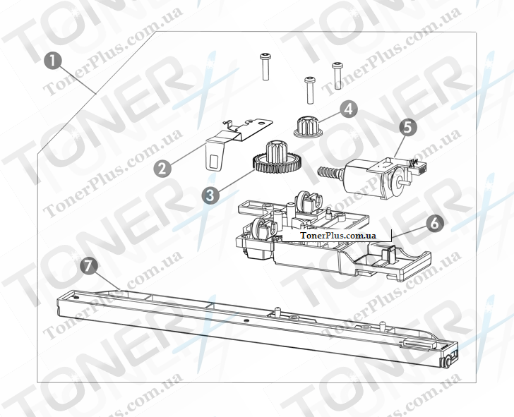 Каталог запчастей для HP LaserJet Pro M1210 MFP - Scanner drive assembly M1130 MFP series