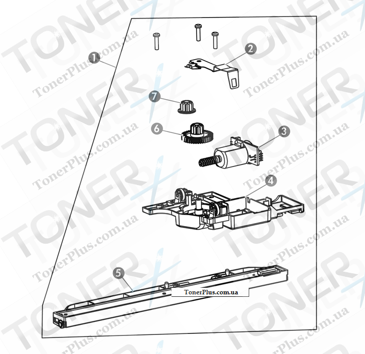 Каталог запчастей для HP LaserJet Pro M1216 MFP - Scanner drive assembly M1210 MFP series