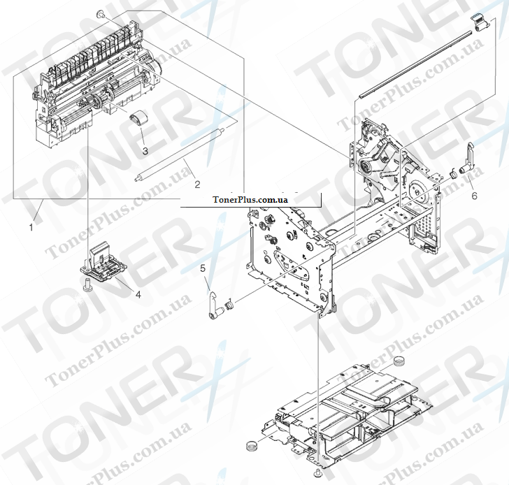 Каталог запчастей для HP LaserJet M1522 MFP - Internal components (2 of 3)
