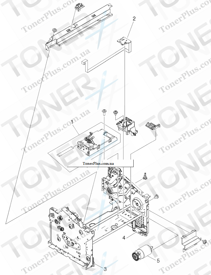Каталог запчастей для HP LaserJet M1522 MFP - Internal components (3 of 3)