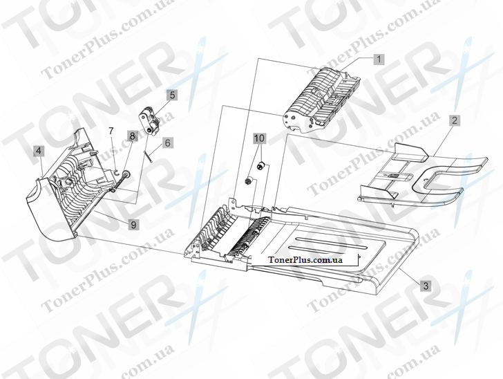 Каталог запчастей для HP LaserJet Pro M1530 MFP - Document feeder assembly parts