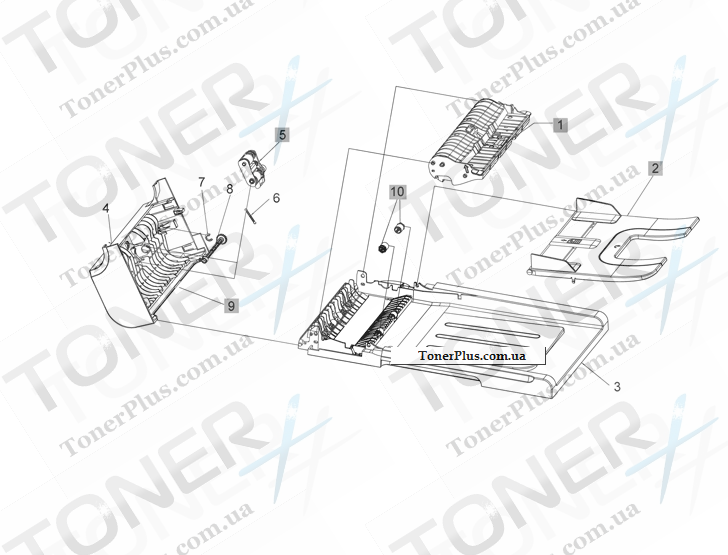 Каталог запчастей для HP LaserJet Pro 100 Color MFP M175 - Document feeder assembly parts
