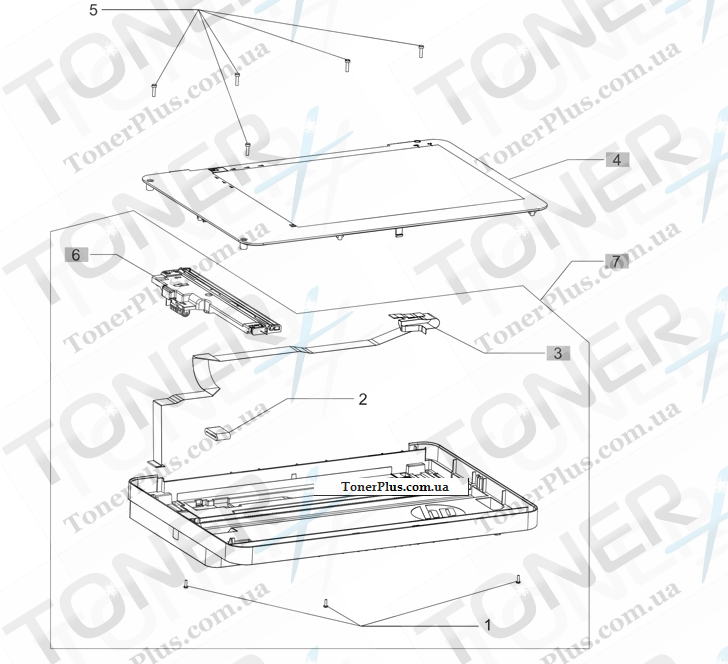 Каталог запчастей для HP LaserJet M176 Color Pro MFP - Scanner assemblies (M176 model)