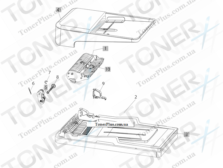 Каталог запчастей для HP LaserJet Pro MFP M226 - Document feeder internal components