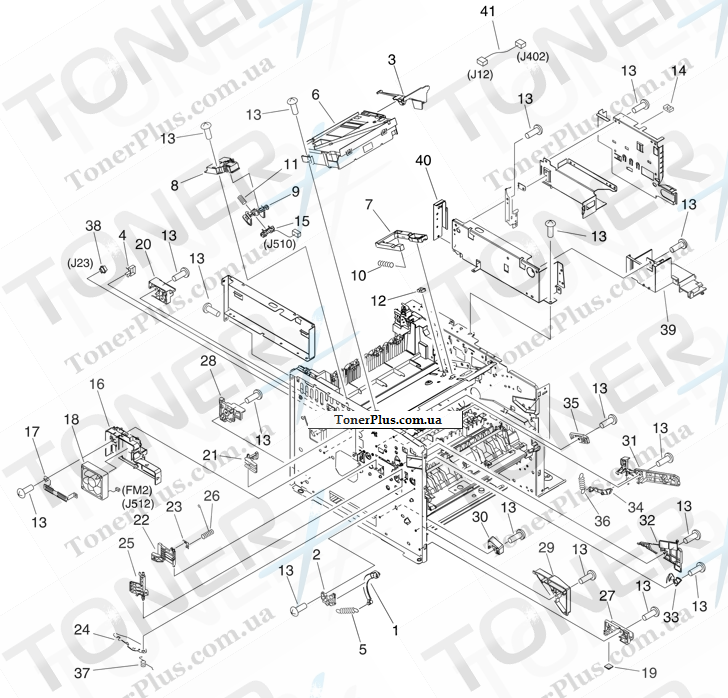 Каталог запчастей для HP LaserJet M3035 MFP - Internal components (1 of 6)