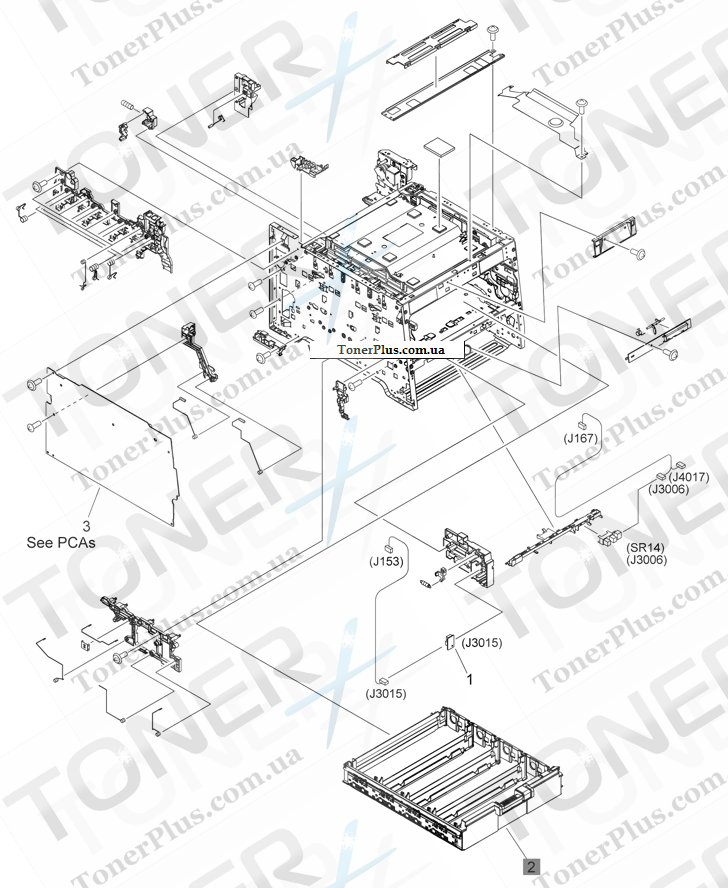 Каталог запчастей для HP LaserJet M451 Pro 400 Color - Internal assemblies 1