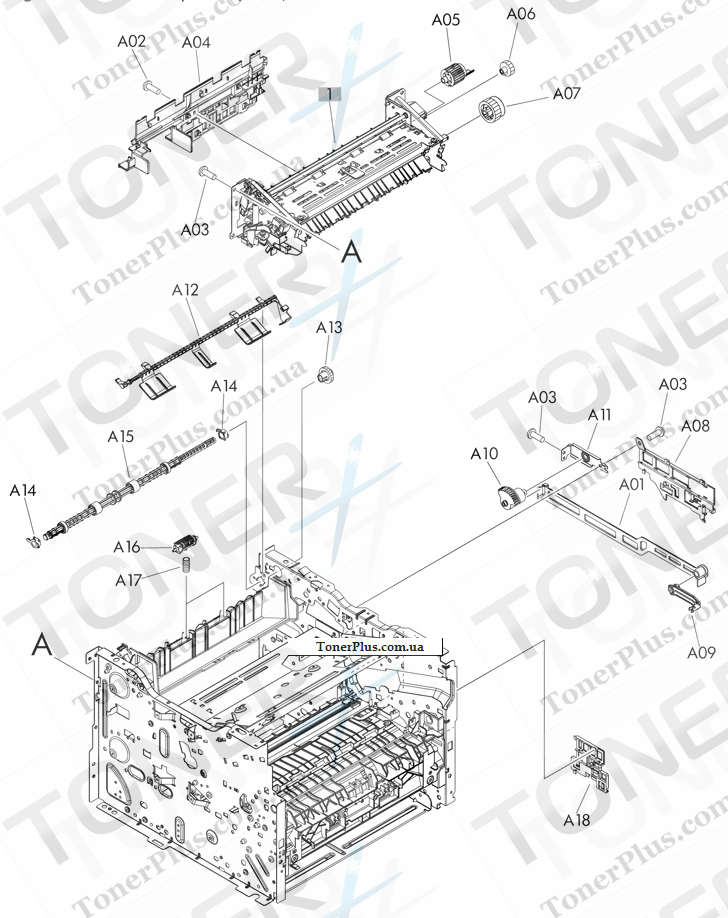 Каталог запчастей для HP LaserJet M401 Pro 400 - Internal components 1