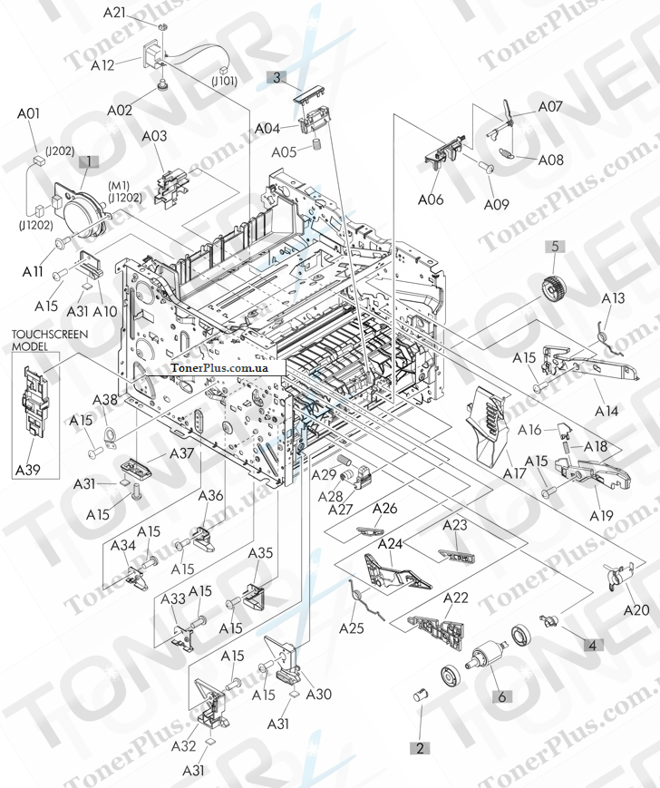 Каталог запчастей для HP LaserJet M401 Pro 400 - Internal components 2