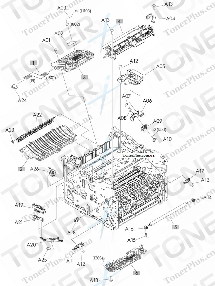 Каталог запчастей для HP LaserJet Pro 400 M401 - Internal components 3