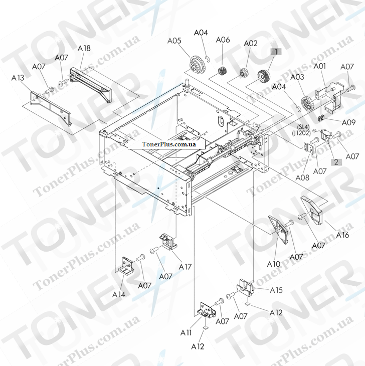 Каталог запчастей для HP LaserJet Pro 400 M401 - Paper feeder main body 1