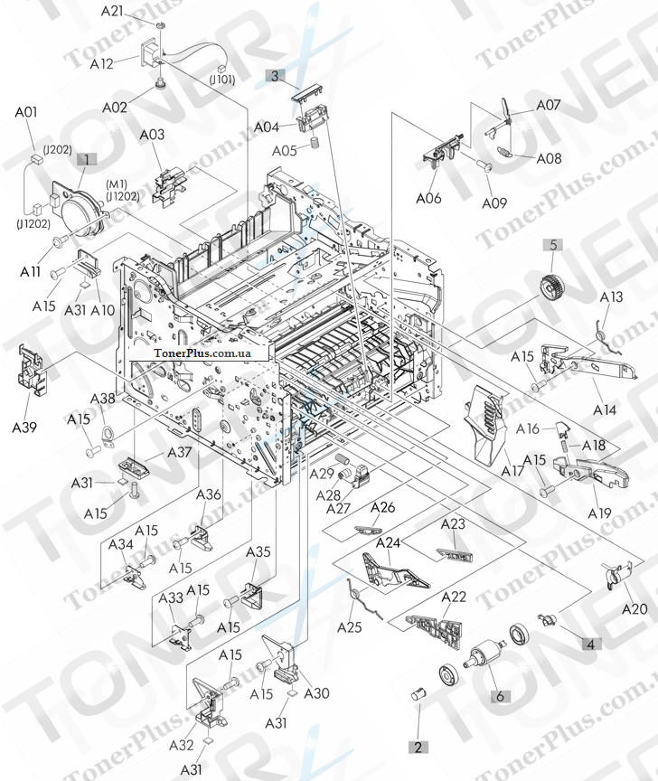 Каталог запчастей для HP LaserJet M425 Pro 400 MFP - Internal components 2