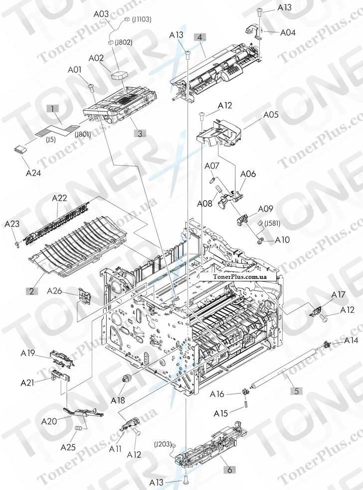 Каталог запчастей для HP LaserJet Pro 400 MFP M425 - Internal components 3