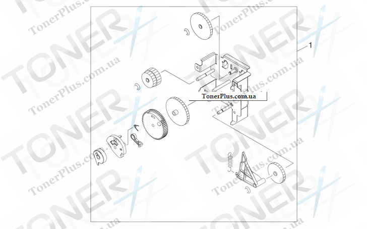 Каталог запчастей для HP LaserJet M4345xs MFP - Paper-pickup-drive assembly