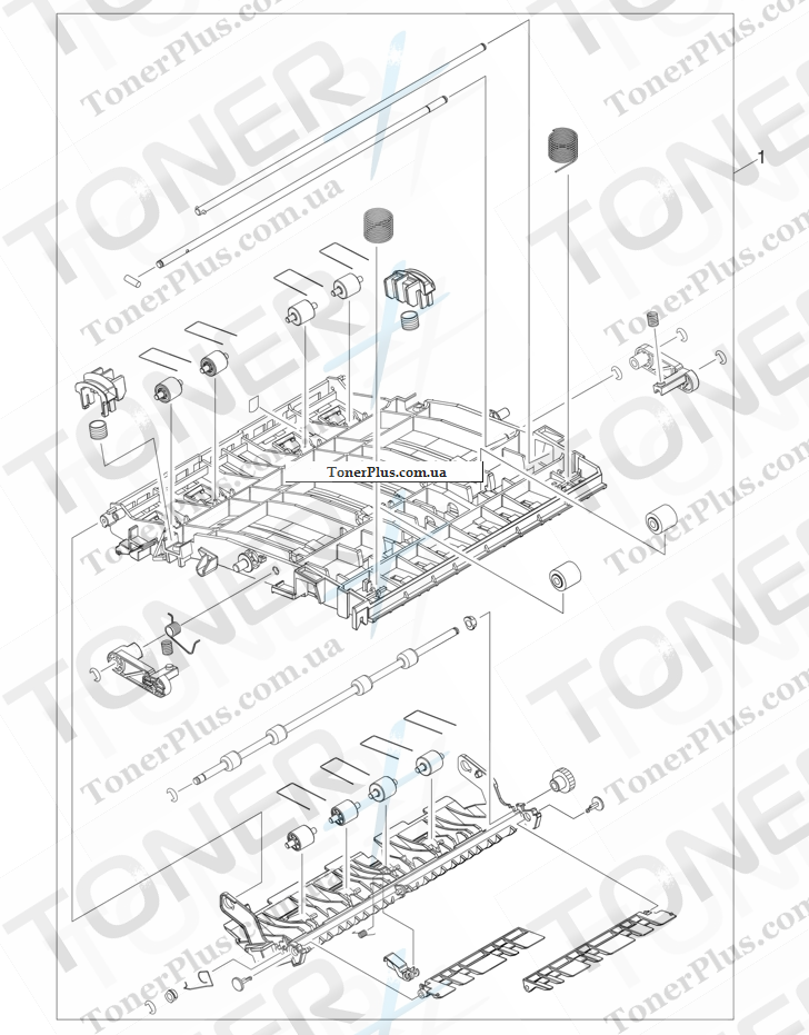 Каталог запчастей для HP LaserJet M4345x MFP - Reverse-separation-guide assembly