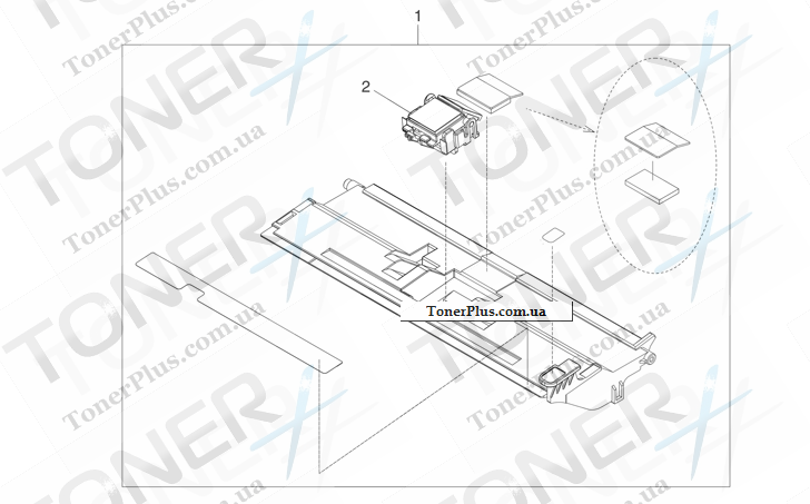 Каталог запчастей для HP LaserJet M4345xs MFP - ADF separation-pad case