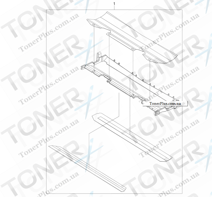 Каталог запчастей для HP LaserJet M4345x MFP - ADF mylar-holder assembly