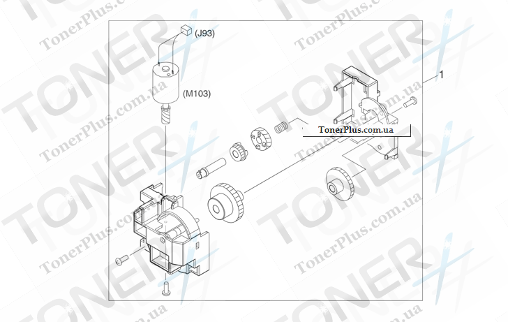 Каталог запчастей для HP LaserJet M4349x MFP - Lifter-drive assembly