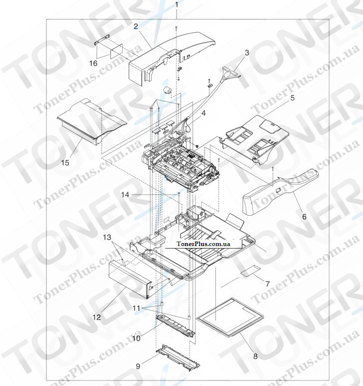 Каталог запчастей для HP LaserJet M4349x MFP - ADF assembly