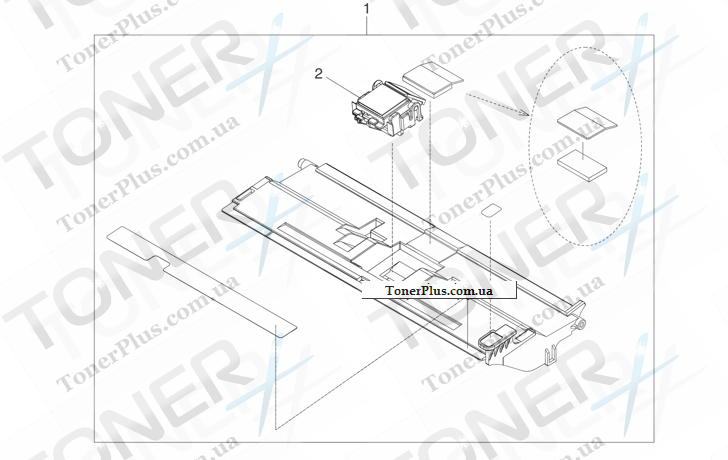 Каталог запчастей для HP LaserJet M4349x MFP - ADF separation-pad case