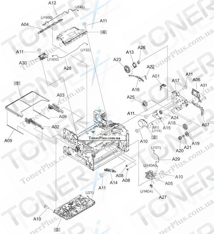 Каталог запчастей для HP LaserJet Pro M435nw MFP - Internal components (3 of 3)