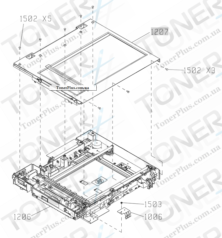 Каталог запчастей для HP LaserJet M4555 MFP Enterprise - Scanner components 8