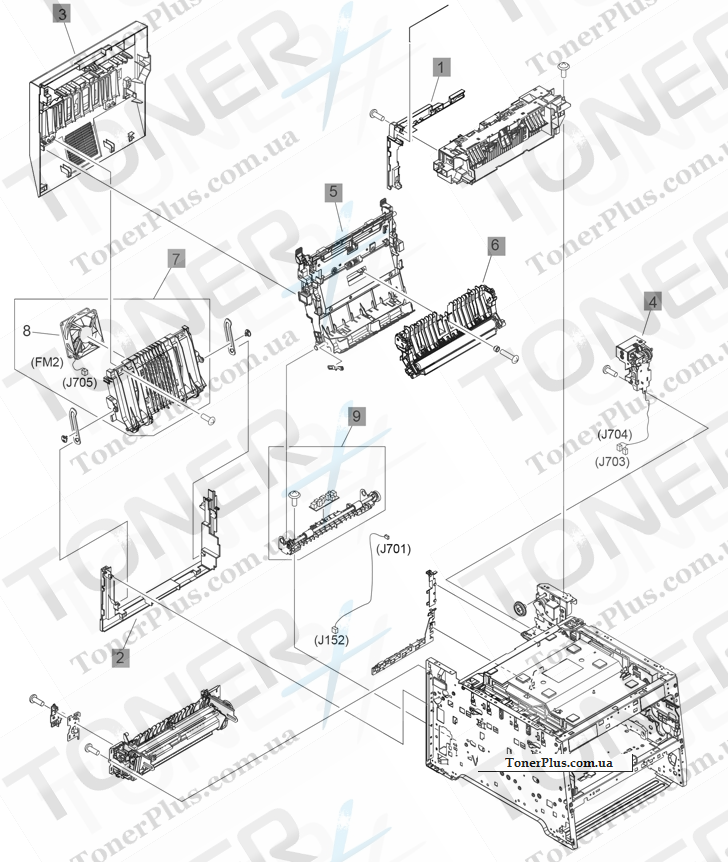 Каталог запчастей для HP LaserJet M476dw Pro Color MFP - Internal assemblies (7 of 7)