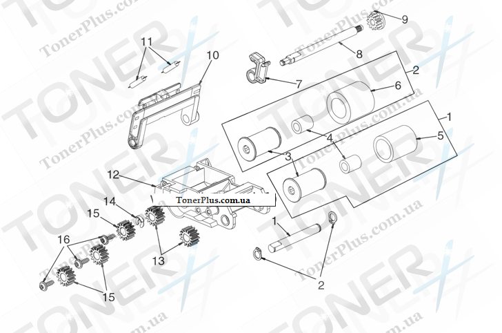 Каталог запчастей для HP LaserJet M5035 MFP - Pickup roller assembly (ADF)