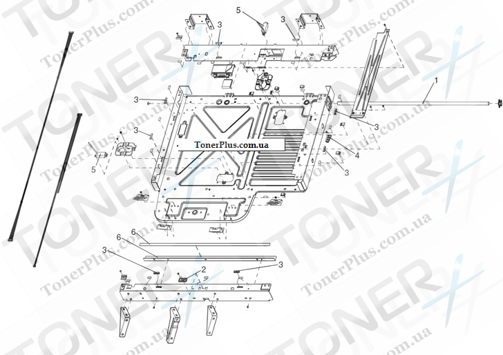 Каталог запчастей для HP LaserJet M5025 MFP - Scanner assembly base