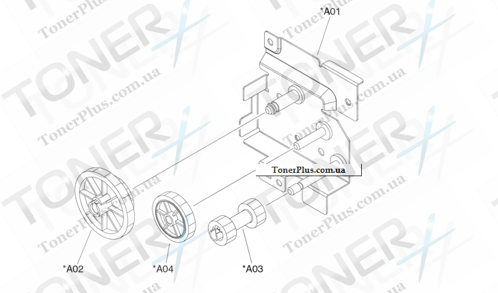 Каталог запчастей для HP LaserJet M5035 MFP - Lower drive assembly (print engine)