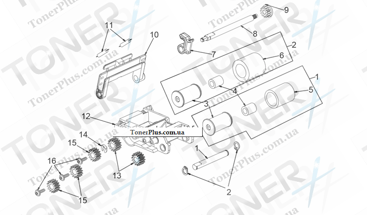 Каталог запчастей для HP LaserJet M5039XS MFP - Pickup roller assembly (ADF)