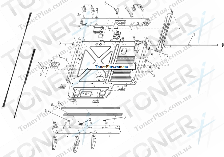 Каталог запчастей для HP LaserJet M5039XS MFP - Scanner assembly base