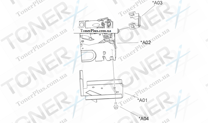 Каталог запчастей для HP LaserJet M5039XS MFP - Stapler assembly (stapler/stacker)